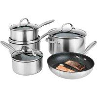 Prestige Scratch Guard Stainless Steel Non Stick Induction 5 Piece Set, Silver