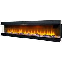 Adam Sahara Electric Inset Media Wall Fire 81inch, Black