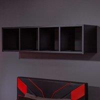 X Rocker Mesh-Tek 4 Cube Shelf Unit Storage Unit Red And Black, Black