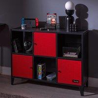 X Rocker Mesh-Tek Wide 6 Cube Unit Storage Unit Red And Black, Black