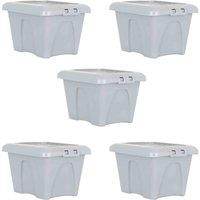 Wham Set 5 Wham Home Upcycle 14L Box & Lid Soft Grey, Grey