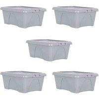 Wham Set 5 Wham Home Upcycle 34L Box & Lid Soft Grey, Grey