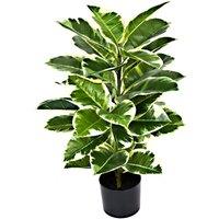 Greenbrokers Artificial Rubber Potted Plant In Pot 98Cm 3Ft, Green