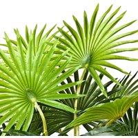 Greenbrokers Artificial Fan Finger Palm Tree In Pot 95Cm 3Ft, Green