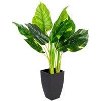 Greenbrokers Artificial Pothos Plant In Black Pot 75Cm 2Ft, Green