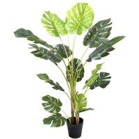 Greenbrokers Artificial Tropical Monstera Tree In Black Pot 150Cm 60In, Green