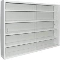 Techstyle Reveal 4 Shelf Glass Wall Display Cabinet White, White