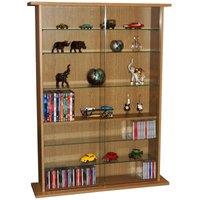 Techstyle Boston Glass Display Cabinet 600 Cd Storage - Oak, Brown