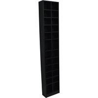 Techstyle Block Tall Sleek 360 CD Media Storage Tower Black, Black