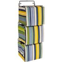 Techstyle Stripe 3 Wall Mounted Fabric Storage Boxes For Cd Toys Toiletries Blue Green, Blue