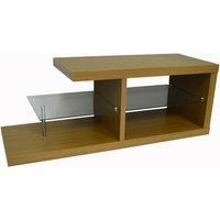 Techstyle Halo Chunky Tv Stand Entertainment Unit Coffee Table Oak, Brown