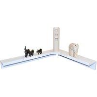 Techstyle Corma Floating Corner Storage Display Shelf White, White