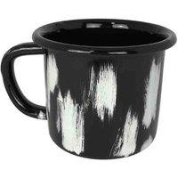 Rozi Stripe Collection Enamel Mug, Black