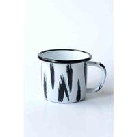 Rozi Stripe Collection Enamel Mug, Black