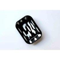 Rozi Stripe Collection Enamel Rectangular Small Roasting And Serving Dish, Black