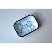 Rozi Bubble Collection Enamel Rectangular Small Roasting And Serving Dish, White