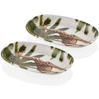 Rozi Set Of 2 Mon Reve Collection Oval Serving Platters, Multi
