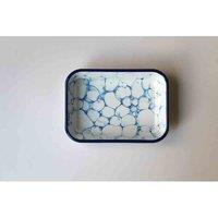 Rozi Bubble Collection Enamel Rectangular Medium Roasting And Serving Dish, White