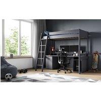 Noomi Tera Solid Wood Gaming Highsleeper Grey, Grey