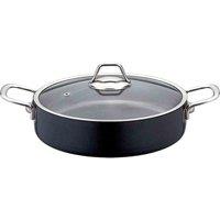 Rozi Zest Gusto Collection Non-stick Granite Shallow Casserole, Black
