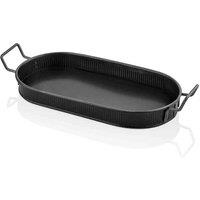 Rozi Oval Serving Tray - Black, Black