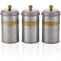 Rozi Galvin Collection Coffee Tea And Sugar Canister Set - 22 Cm, Silver