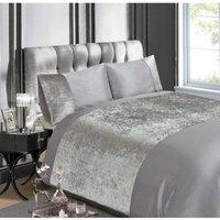 Rapport Home Double Velvet Duvet Set - Silver, Silver
