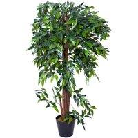 Greenbrokers Artificial Ficus Weeping Fig Tree Plant 140cm, Green