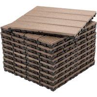 Decko Pack Of 10 Brown Composite Decking Interlocking Tiles 30Cm X 30Cm, Brown