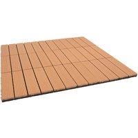 Decko Pack Of 10 Brown Composite Decking Interlocking Tiles 30Cm X 30Cm, Brown