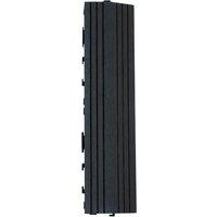 Decko 1 Piece Black Composite Interlocking Straight Edging Tile 30Cm X 7Cm, Black