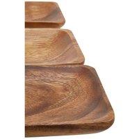Interiors By Ph Set Of Three Wood Serving Trays, Brown
