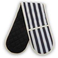 Interiors By Ph Stripe Double Oven Glove, Black