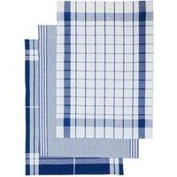 Interiors By Ph Set Of Three Tea Towels - Blue And White, White