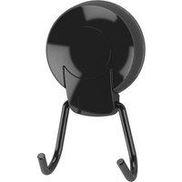 Showerdrape Suctionloc Black Twin Robe Hook, Black