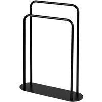 Showerdrape Aspen Freestanding Black Double Towel Stand, Black
