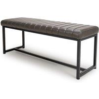 Archer Leather Effect Grey Dining Bench, Grey
