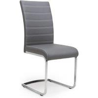 2 x Shankar Callisto Leather Effect Grey Dining Chairs