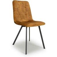 2 x Cadiz Brushed Velvet Bronze Dining Chairs, Brown