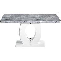 Neptune Medium Marble Effect Grey/White Dining Table, Grey