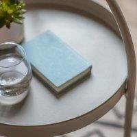Crossland Grove Melton Side Table Latte, Brown