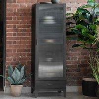 Crossland Grove Hythe 1 Drawer 1 Door Display Cabinet, Grey