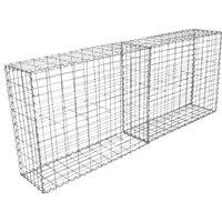 Monster Shop Two Pack Gabion Baskets 100 X 95 X 30Cm, Silver