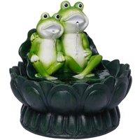 Streetwize Two Frogs On A Lily Pad Solar Water Feature, Green