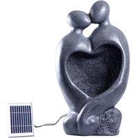 Streetwize Carved Lovers Solar Water Feature, Black