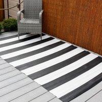 Streetwize Zebra Stripe Large Outdoor Rug - 150 x 250cm, Black