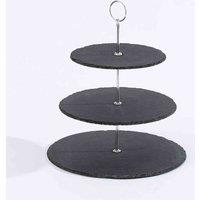 Homiu 3 Tier Slate Serving Platter, Black