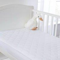 Clair De Lune Anti-allergy Quilted Mattress Protector Cotbed White, White