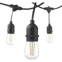Ener-j LED Filament Bulb String Light Kit, White