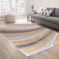 Serdim Rugs California Waves Shaggy Rugs 60 X 220cm Ochre, Orange